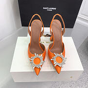 Amina Muaddi Orange Slingback Heels 95 - 2