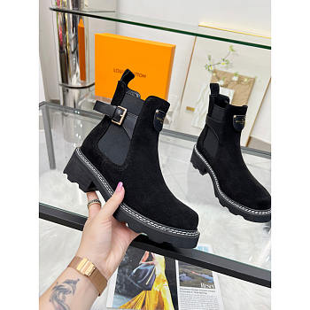 Louis Vuitton LV Beaubourg Boots Suede Calfskin Black