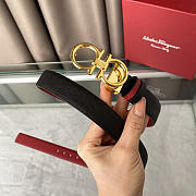 Ferragamo Reversible Leather Belt Red 2.5cm - 5