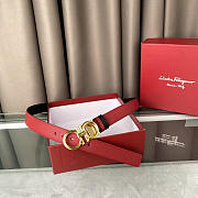 Ferragamo Reversible Leather Belt Red 2.5cm - 2