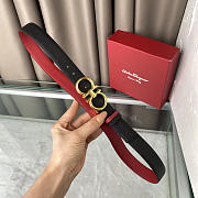 Ferragamo Reversible Leather Belt Red 2.5cm - 3