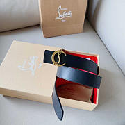 Christian Louboutin Leather Belt Red And Black 3.4cm - 3