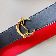 Christian Louboutin Leather Belt Red And Black 3.4cm - 2