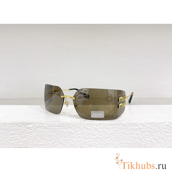 Miu Miu Eyewear Logo-Plaque Oversize-Frameless Sunglasses - 1