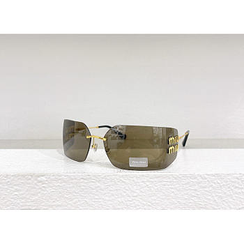 Miu Miu Eyewear Logo-Plaque Oversize-Frameless Sunglasses