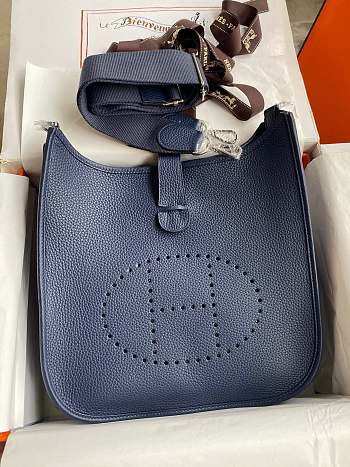 Hermes Evelyne Medium Navy Blue 29cm