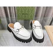 Gucci Mule With Horsebit White - 1