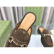 Gucci Mule With Horsebit Suede Brown - 4