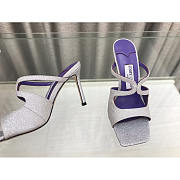 Jimmy Choo Heeled White Mix With Flitter Purple 75 - 5