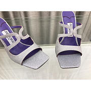 Jimmy Choo Heeled White Mix With Flitter Purple 75 - 2