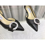 Jimmy Choo Melva Dorsay 50mm Leather Pumps Black - 5