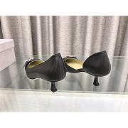 Jimmy Choo Melva Dorsay 50mm Leather Pumps Black - 4