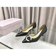 Jimmy Choo Melva Dorsay 50mm Leather Pumps Black - 3