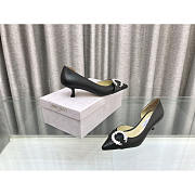 Jimmy Choo Melva Dorsay 50mm Leather Pumps Black - 2