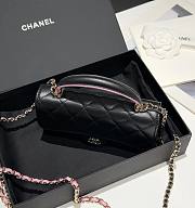 Chanel 23P Woc Flap Bag Black Pink Lambskin 17cm - 3