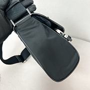 Prada Re-Nylon Leather-trimmed Shoulder Bag Black 25x18x10.5cm - 5