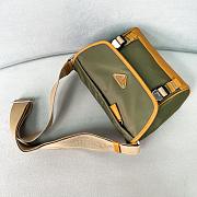 Prada Re-Nylon Leather-trimmed Shoulder Bag Green 25x18x10.5cm - 3