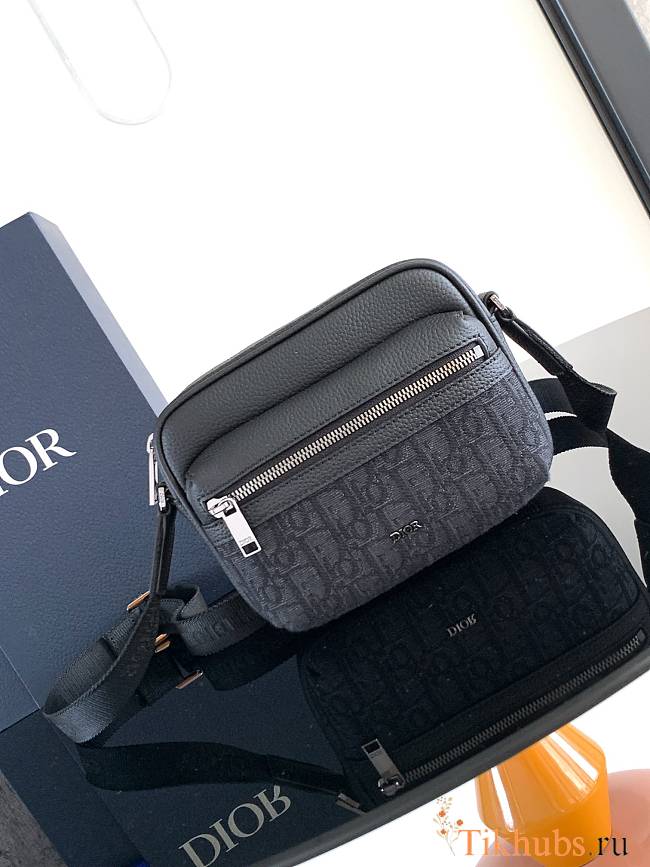 Dior Mini Rider 2.0 Zipped Messenger Bag Black 18.5 x 13.5 x 7 cm - 1