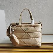 Prada Padded Re-Nylon Tote Bag Beige 25x21.5x13cm - 1