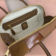 Miu Miu Embossed-Logo Leather Tote Bag Brown 27x12x9cm - 5