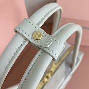 Miu Miu Embossed-Logo Leather Tote Bag White 27x12x9cm - 6