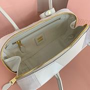 Miu Miu Embossed-Logo Leather Tote Bag White 27x12x9cm - 5
