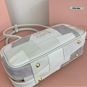 Miu Miu Embossed-Logo Leather Tote Bag White 27x12x9cm - 4