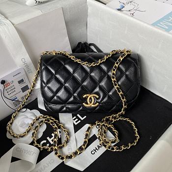 Chanel 23A Flap Bag Black Lambskin 18cm