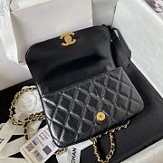 Chanel 23A Flap Bag Black Lambskin 18cm - 4