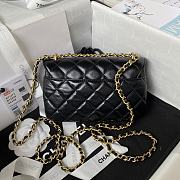 Chanel 23A Flap Bag Black Lambskin 18cm - 3