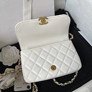 Chanel 23A Flap Bag White Lambskin 18cm - 4