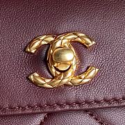 Chanel Clutch Lambskin Gold Plated Metal Wine 25x19x3cm - 5