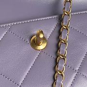 Chanel Clutch Lambskin Gold Plated Metal Purple 25x19x3cm - 3