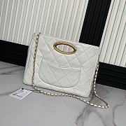 Chanel Tote Bag Lambskin White 34x24x8cm - 6