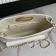 Chanel Tote Bag Lambskin White 34x24x8cm - 4