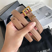 YSL Cassandre Thin Belt Beige 2cm - 3