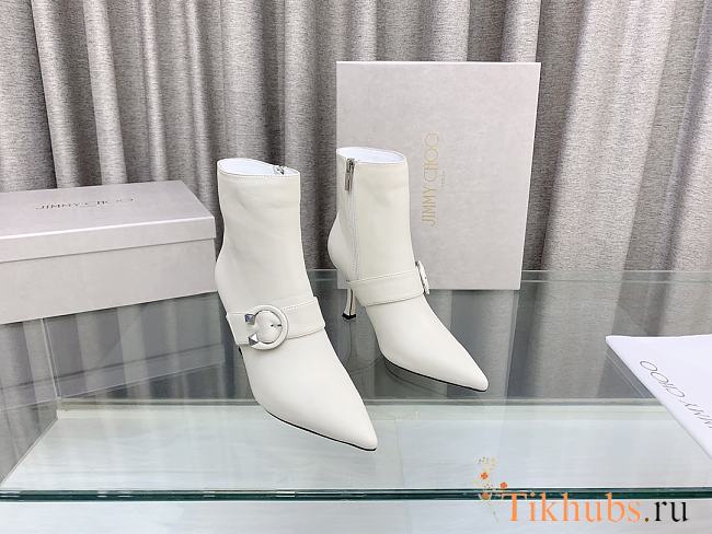 Jimmy Choo Magik 90mm Heeled White Boots - 1