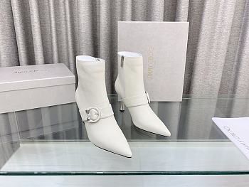 Jimmy Choo Magik 90mm Heeled White Boots