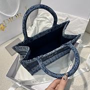 Dior Small Book Tote Blue Denim 26.5x21x14cm - 5