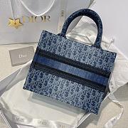 Dior Small Book Tote Blue Denim 26.5x21x14cm - 4