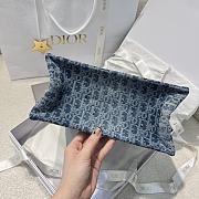 Dior Small Book Tote Blue Denim 26.5x21x14cm - 3