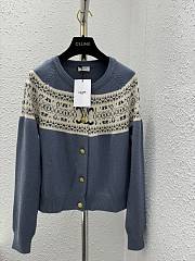 Celine Blue Triomphe Cardigan - 1