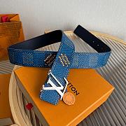 Louis Vuitton LV Initiales 40mm Reversible Belt Blue  - 2