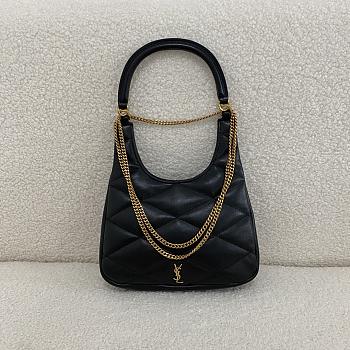 YSL Sade Hobo Lambskin Black Bag 21x19x4cm