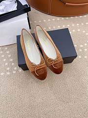 Chanel Ballerina Brown Suede Flat - 1