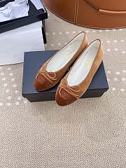 Chanel Ballerina Brown Suede Flat - 4