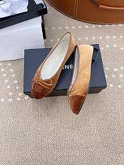 Chanel Ballerina Brown Suede Flat - 3