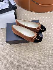 Chanel Ballerina Brown Black Velvet Flat - 4