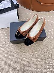 Chanel Ballerina Brown Black Velvet Flat - 5