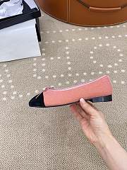 Chanel Ballerina Pink Black Suede Flat - 5